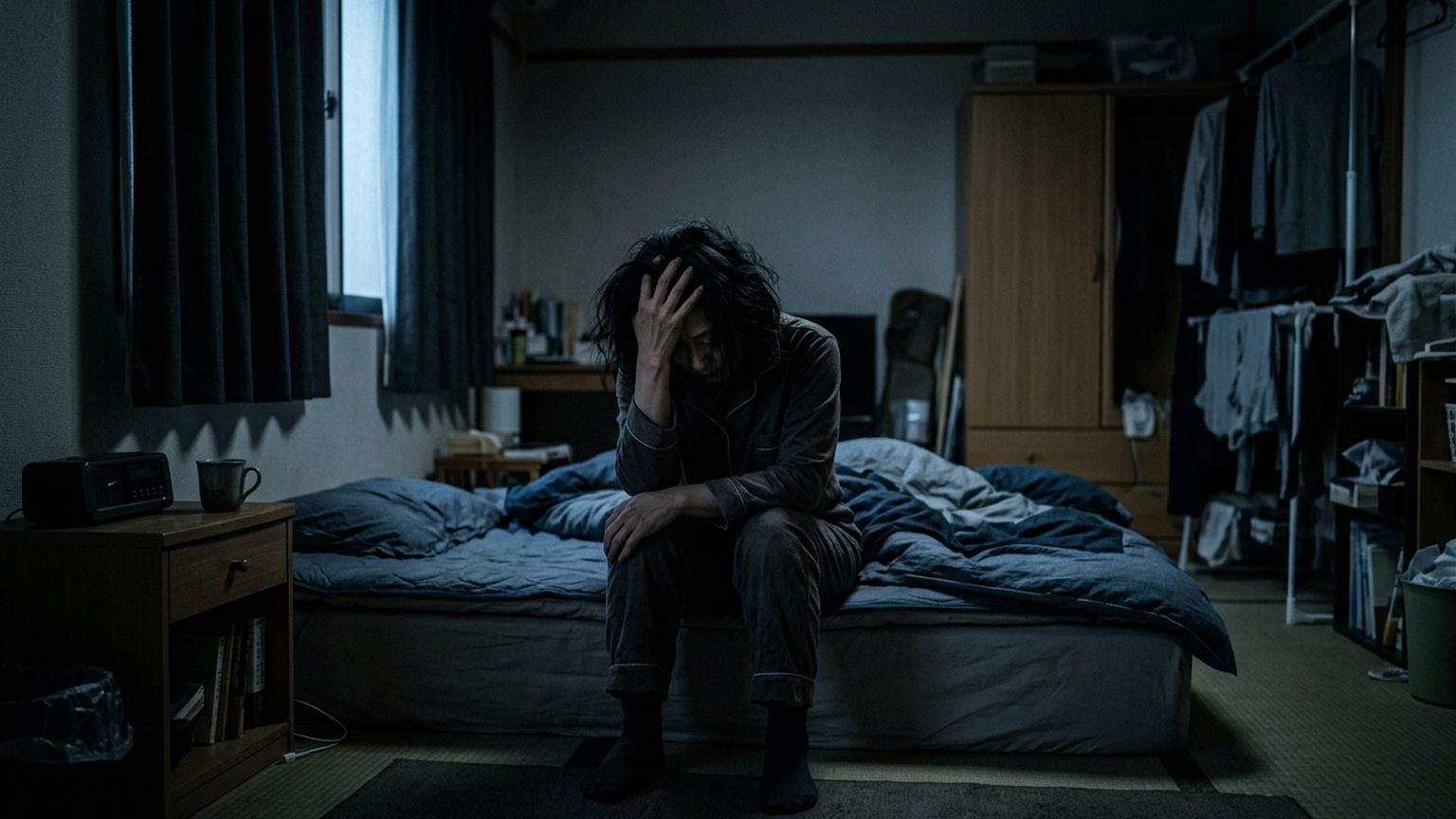 静かに考え込む人物
